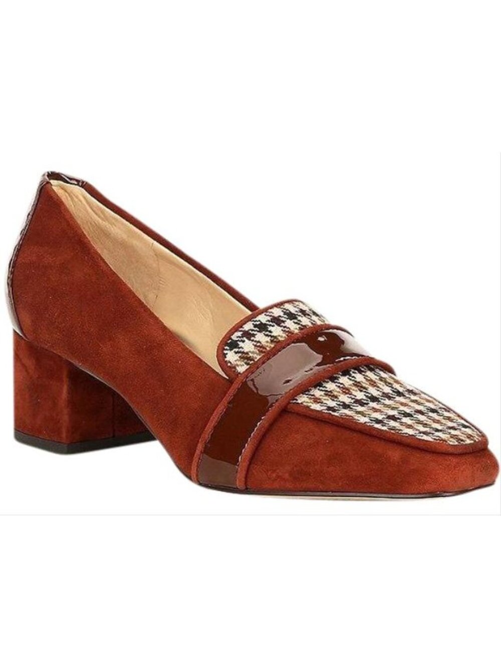 Alex Marie Women's Phaidia Suede Houndstooth Block Heel Loafer Pumps Size 8.5M - Picture 2 of 16
